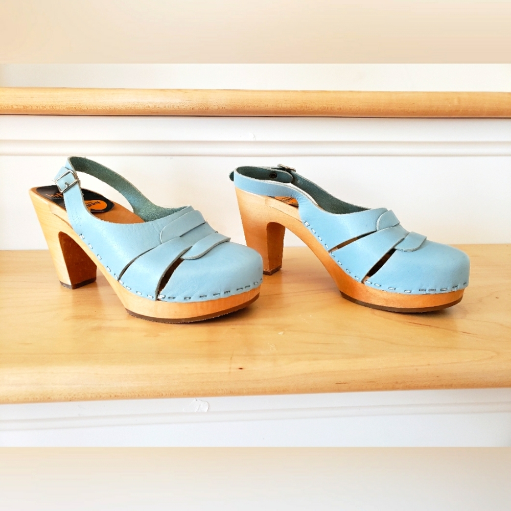 Swedish Hasbeens size 36. Egg shell blue.